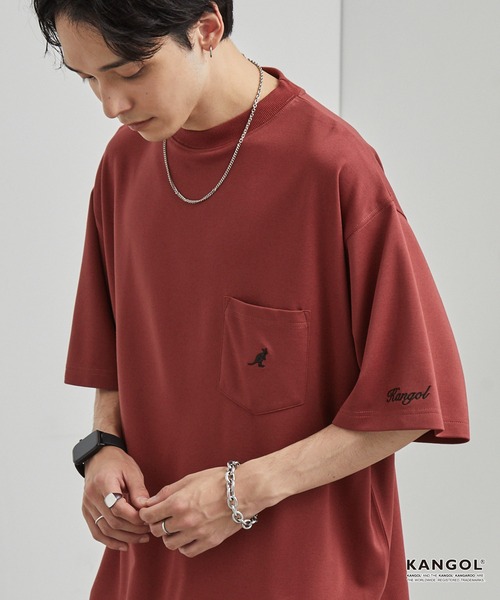 KANGOL(カンゴール)の「KANGOL/カンゴール 別注 ロゴ ワンポイント刺繍 ポンチオーバーサイズ半袖Tシャツ(Tシャツ/カットソー・メンズ・レッド系/ブルー系/チャコール/ブラック/ダークネイビー/オフホワイト・M/L)」の6枚目の写真
