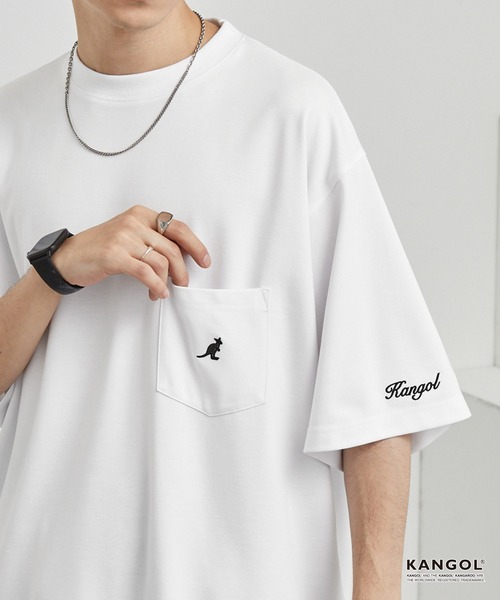 KANGOL(カンゴール)の「KANGOL/カンゴール 別注 ロゴ ワンポイント刺繍 ポンチオーバーサイズ半袖Tシャツ(Tシャツ/カットソー・メンズ・レッド系/ブルー系/チャコール/ブラック/ダークネイビー/オフホワイト・M/L)」の9枚目の写真