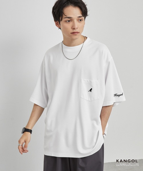 KANGOL(カンゴール)の「KANGOL/カンゴール 別注 ロゴ ワンポイント刺繍 ポンチオーバーサイズ半袖Tシャツ(Tシャツ/カットソー・メンズ・レッド系/ブルー系/チャコール/ブラック/ダークネイビー/オフホワイト・M/L)」の11枚目の写真