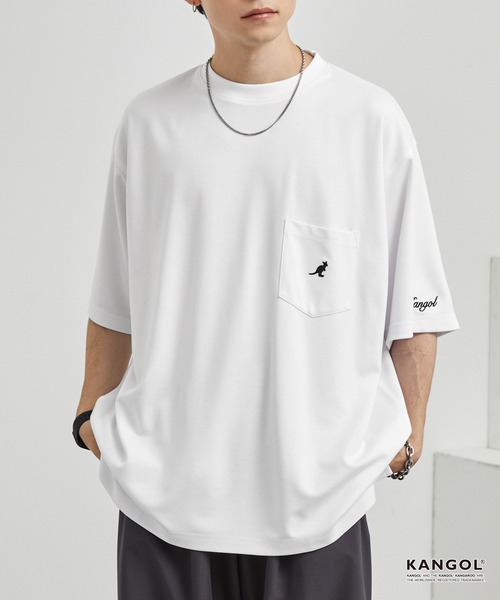 KANGOL(カンゴール)の「KANGOL/カンゴール 別注 ロゴ ワンポイント刺繍 ポンチオーバーサイズ半袖Tシャツ(Tシャツ/カットソー・メンズ・レッド系/ブルー系/チャコール/ブラック/ダークネイビー/オフホワイト・M/L)」の8枚目の写真
