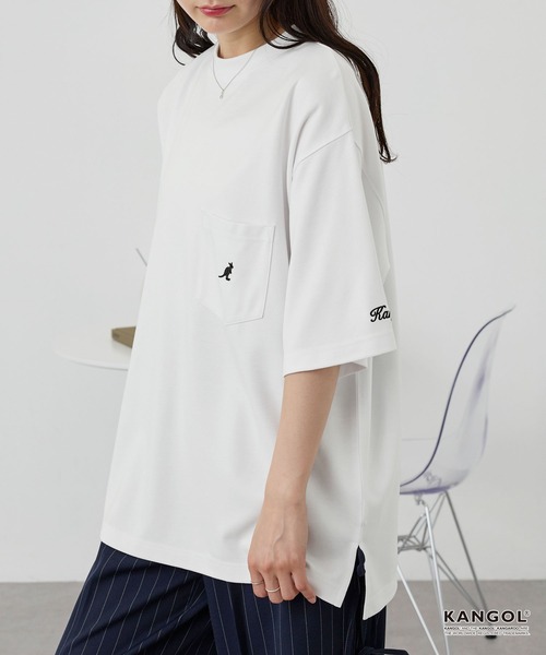 KANGOL(カンゴール)の「KANGOL/カンゴール 別注 ロゴ ワンポイント刺繍 ポンチオーバーサイズ半袖Tシャツ(Tシャツ/カットソー・メンズ・レッド系/ブルー系/チャコール/ブラック/ダークネイビー/オフホワイト・M/L)」の19枚目の写真
