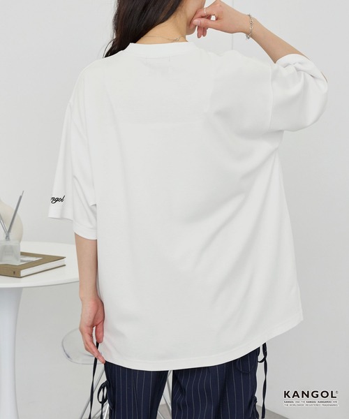 KANGOL(カンゴール)の「KANGOL/カンゴール 別注 ロゴ ワンポイント刺繍 ポンチオーバーサイズ半袖Tシャツ(Tシャツ/カットソー・メンズ・レッド系/ブルー系/チャコール/ブラック/ダークネイビー/オフホワイト・M/L)」の21枚目の写真