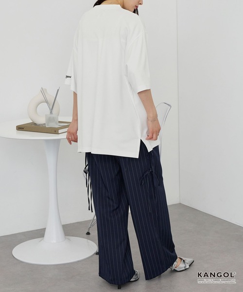 KANGOL(カンゴール)の「KANGOL/カンゴール 別注 ロゴ ワンポイント刺繍 ポンチオーバーサイズ半袖Tシャツ(Tシャツ/カットソー・メンズ・レッド系/ブルー系/チャコール/ブラック/ダークネイビー/オフホワイト・M/L)」の15枚目の写真