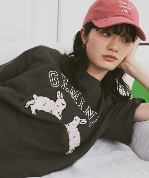 うさぎ相良刺繍Tシャツ（Tシャツ/カットソー）｜MERLOT