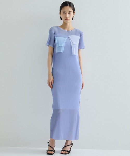 kotohayokozawa（コトハヨコザワ）の「【kotohayokozawa/コトハヨコザワ】《STUDIOUS別注》SHEER LAYERED SHORT SLEEVE DRESS/シアーレイヤードショートスリーブドレス（ワンピース・レディース・ブラック/ブルー・S/M）」の15枚目の写真