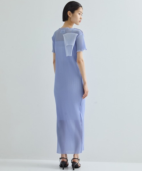 kotohayokozawa（コトハヨコザワ）の「【kotohayokozawa/コトハヨコザワ】《STUDIOUS別注》SHEER LAYERED SHORT SLEEVE DRESS/シアーレイヤードショートスリーブドレス（ワンピース・レディース・ブラック/ブルー・S/M）」の13枚目の写真