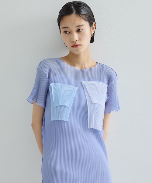 kotohayokozawa STUDIOUS別注 半袖トップス ベージュ 美品 kotohayokozawa/コトハヨコザワ】《STUDIOUS別注》SHEER SHORT
