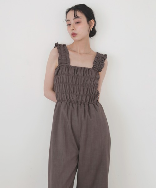 LIAN（リアン）の「フリルオールインワン（つなぎ/オールインワン・レディース・ブラウン/ベージュ/ブラック/アイボリー・FREE）」の14枚目の写真