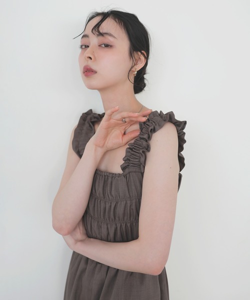 LIAN（リアン）の「フリルオールインワン（つなぎ/オールインワン・レディース・ブラウン/ベージュ/ブラック/アイボリー・FREE）」の16枚目の写真