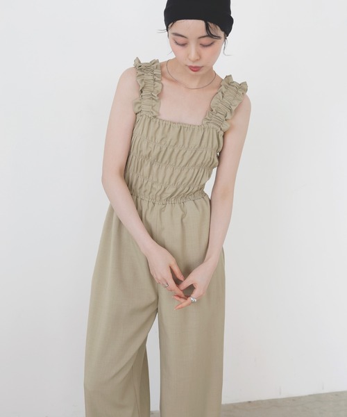 LIAN（リアン）の「フリルオールインワン（つなぎ/オールインワン・レディース・ブラウン/ベージュ/ブラック/アイボリー・FREE）」の18枚目の写真