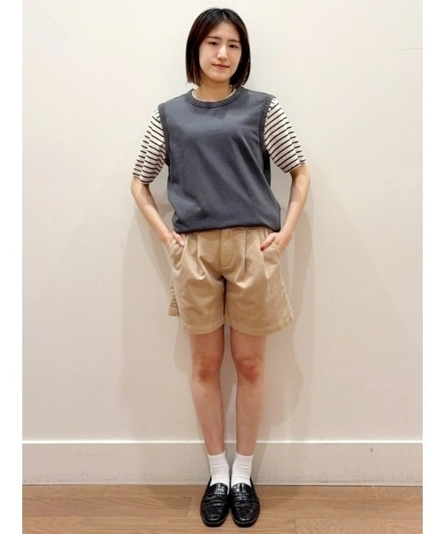 セール】6インチ ミッドライズ ツイル プリーツ トラウザー