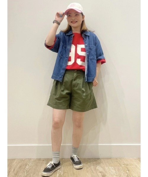 GAP（ギャップ）の「6インチ ミッドライズ ツイル プリーツ トラウザーショートパンツ（その他パンツ・レディース・カーキ/ベージュ・2/0/00/4/6/8/10/000）」の6枚目の写真
