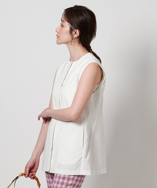UNITED ARROWS(ユナイテッドアローズ)の「Spiree Asami ベスト(テーラードジャケット・レディース・ナチュラル/オフホワイト/ダークグレー・36/38)」の7枚目の写真