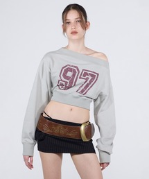 SCULPTOR スカルプター オフショルダークロップドスウェット　トップス Off-Shoulder Cropped Sweatshirt Black – SCULPTOR JAPAN