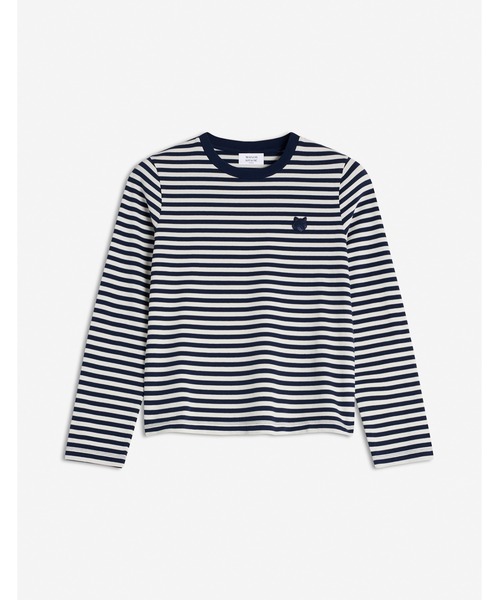 Maison Kitsune(メゾンキツネ)の「BOLD FOX HEAD PATCH MULTI STRIPES REGULAR LS TEE-SHIRT(Tシャツ/カットソー・レディース・ネイビー・XS/S/M/L/XL)」の1枚目の写真