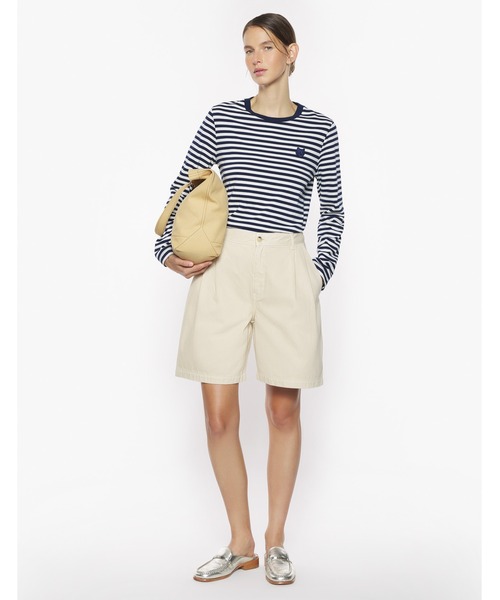 Maison Kitsune(メゾンキツネ)の「BOLD FOX HEAD PATCH MULTI STRIPES REGULAR LS TEE-SHIRT(Tシャツ/カットソー・レディース・ネイビー・XS/S/M/L/XL)」の3枚目の写真