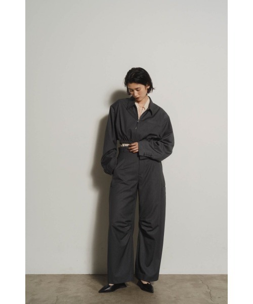 Knuth Marf(クヌースマーフ)の「stripe shirt blouson(ブルゾン・レディース・グレー/ブラック・MEDIUM/SMALL)」の3枚目の写真