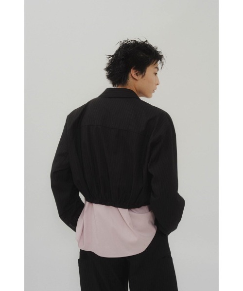 Knuth Marf(クヌースマーフ)の「stripe shirt blouson(ブルゾン・レディース・グレー/ブラック・MEDIUM/SMALL)」の6枚目の写真