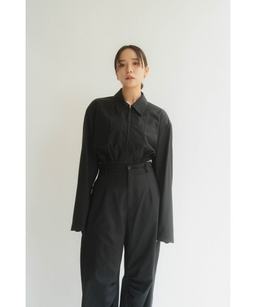 Knuth Marf(クヌースマーフ)の「stripe shirt blouson(ブルゾン・レディース・グレー/ブラック・MEDIUM/SMALL)」の13枚目の写真