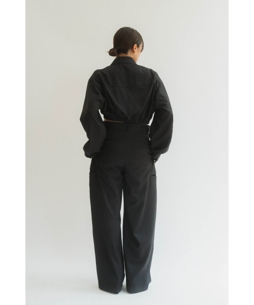 Knuth Marf(クヌースマーフ)の「stripe shirt blouson(ブルゾン・レディース・グレー/ブラック・MEDIUM/SMALL)」の14枚目の写真