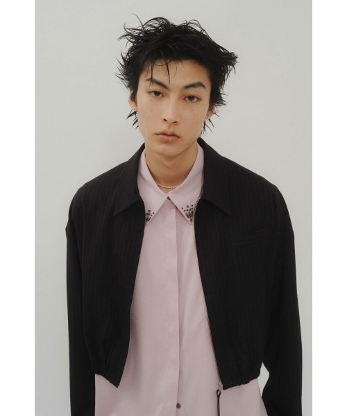 Knuth Marf(クヌースマーフ)の「stripe shirt blouson(ブルゾン・レディース・グレー/ブラック・MEDIUM/SMALL)」の17枚目の写真