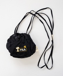 ブラックショルダーバッグ（ゆきんこ） 別注lace flower drawstring sacoche(FREE BLACK): tanakadaisuke