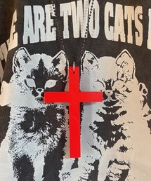 MASHIRO（マシロ）の「【MASHIRO】カラーウッドクロスモチーフボールチェーンネックレス/Y2K 平成ギャル 地雷系（MA/EK244）（ネックレス）」