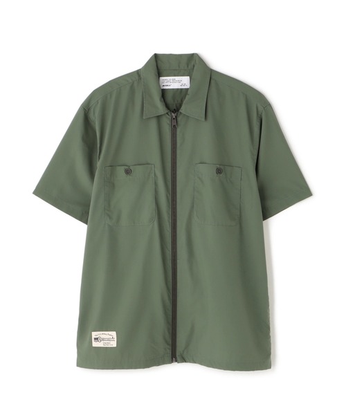 AVIREX（アヴィレックス）の「《WEB&DEPOT限定》ZIP UP WORK SHIRT "25" / ジップアップ ワーク半袖シャツ / AVIREX / アヴィレックス（シャツ/ブラウス・メンズ・ネイビー/ホワイト/オリーブ・MEDIUM/LARGE/X-LARGE/XX-LARGE）」の2枚目の写真