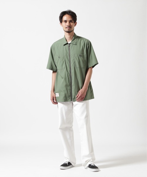AVIREX（アヴィレックス）の「《WEB&DEPOT限定》ZIP UP WORK SHIRT "25" / ジップアップ ワーク半袖シャツ / AVIREX / アヴィレックス（シャツ/ブラウス・メンズ・ネイビー/ホワイト/オリーブ・MEDIUM/LARGE/X-LARGE/XX-LARGE）」の18枚目の写真