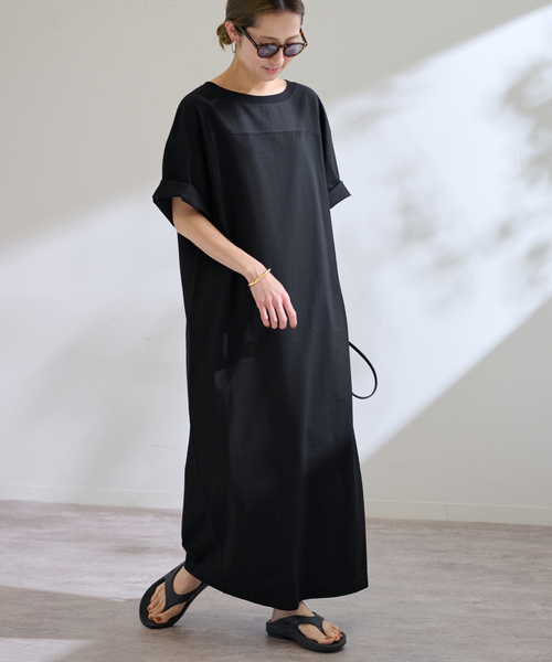 FRAMeWORK(フレームワーク)の「≪WEB限定追加≫コットンジャージーマキシワンピース 2(ワンピース・レディース・レッド/ブラック・36/38)」の1枚目の写真