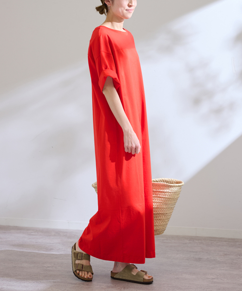 FRAMeWORK(フレームワーク)の「≪WEB限定追加≫コットンジャージーマキシワンピース 2(ワンピース・レディース・レッド/ブラック・36/38)」の4枚目の写真