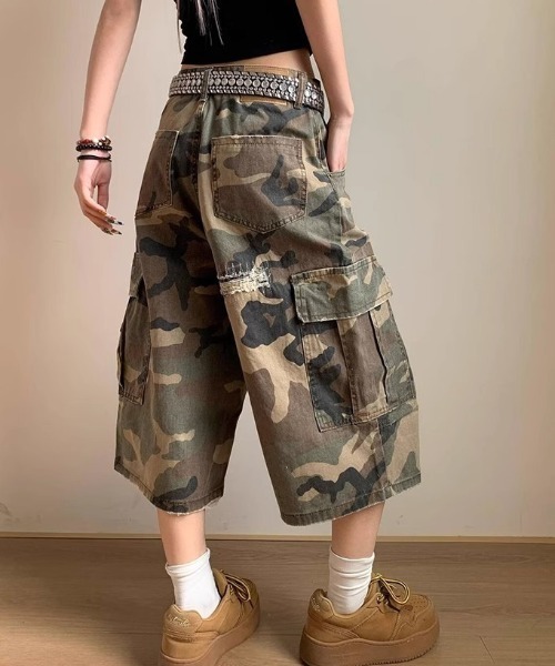 ダメージ デニム パンツ クラッシュ カモフラージュ miniministore ダメージデニムパンツ クラッシュジーンズ