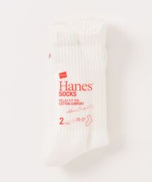 HANES（ヘインズ）の「Hanes/ヘインズ  CREW SOCKS 2P（ソックス/靴下・メンズ）」