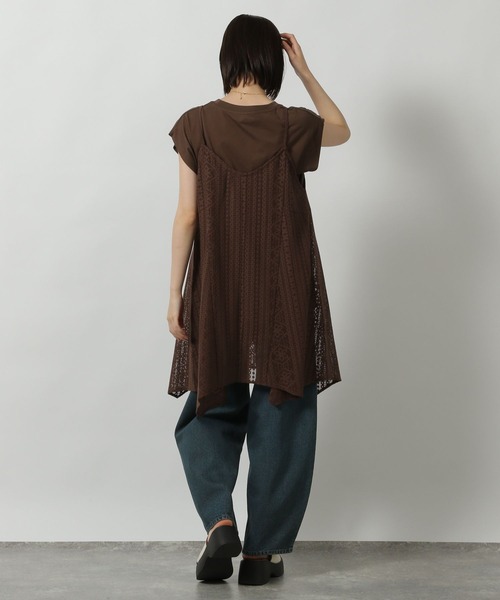 LAKOLE（ラコレ）の「2WAY総レースキャミワンピース / 498555（ワンピース・レディース・ブラウン/ブラック/アイボリー・FREE）」の6枚目の写真