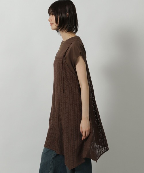 LAKOLE（ラコレ）の「2WAY総レースキャミワンピース / 498555（ワンピース・レディース・ブラウン/ブラック/アイボリー・FREE）」の7枚目の写真