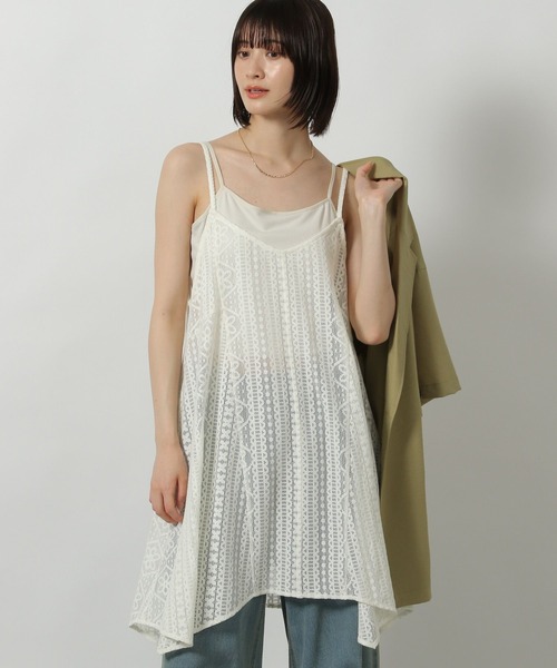 LAKOLE（ラコレ）の「2WAY総レースキャミワンピース / 498555（ワンピース・レディース・ブラウン/ブラック/アイボリー・FREE）」の10枚目の写真