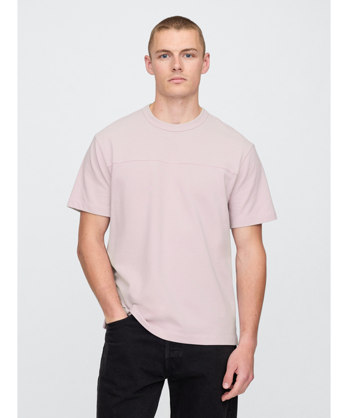 GAP(ギャップ)の「ピケ リラックスTシャツ(Tシャツ/カットソー・メンズ・ベージュ/ライトパープル/ブラック・XS/S/M/L/XL)」の2枚目の写真