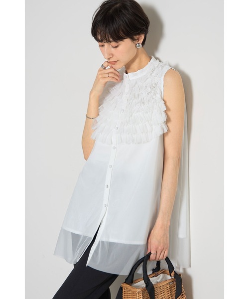 &. NOSTALGIA（アンドドットノスタルジア）の「フリルティアードブラウス（シャツ/ブラウス・レディース・アイボリー/ブラック・M）」の2枚目の写真