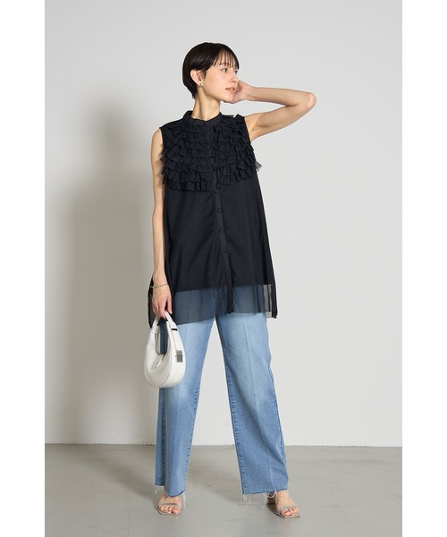 &. NOSTALGIA（アンドドットノスタルジア）の「フリルティアードブラウス（シャツ/ブラウス・レディース・アイボリー/ブラック・M）」の16枚目の写真