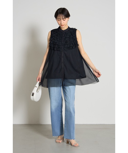 &. NOSTALGIA（アンドドットノスタルジア）の「フリルティアードブラウス（シャツ/ブラウス・レディース・アイボリー/ブラック・M）」の19枚目の写真