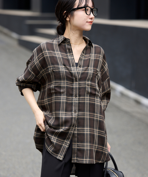 SLOBE IENA（スローブイエナ）の「ビエラチェックルーズシャツ（シャツ 