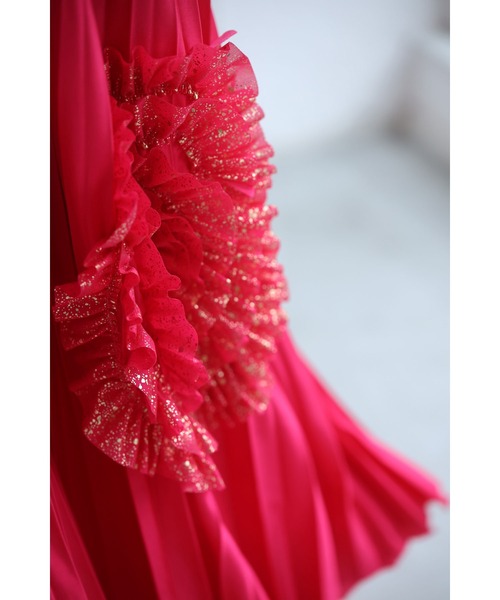 プリーツカットソーと花咲くチューブトップワンピースの2点セット【set