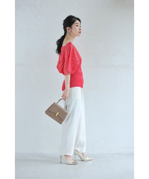 プリーツカットソーと花咲くチューブトップワンピースの2点セット【set