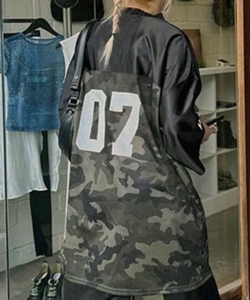 VIBGYOR（ヴィブジョー）の「【lulufa】メッシュ切り替えナンバリングゲームシャツ(CZ)（Tシャツ/カットソー・レディース・ブラック・LARGE/MEDIUM）」の5枚目の写真