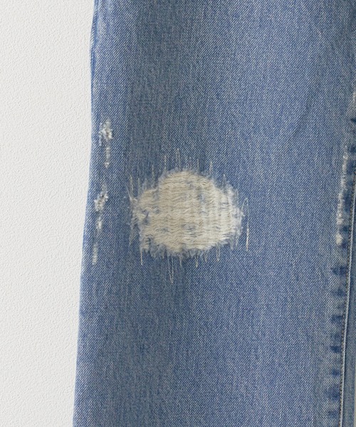 REMI RELIEF(レミレリーフ)の「REMI RELIEF/レミレリーフ 14OZ DENIM 5Pkt パンツ(リペア)デニムパンツ(デニムパンツ・メンズ・ブルー・L/M)」の5枚目の写真