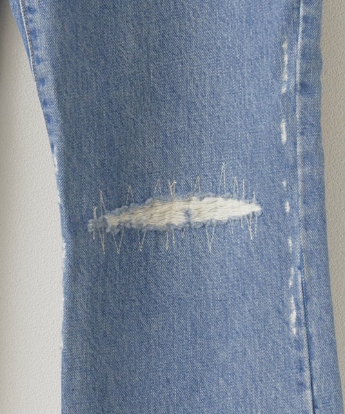 REMI RELIEF(レミレリーフ)の「REMI RELIEF/レミレリーフ 14OZ DENIM 5Pkt パンツ(リペア)デニムパンツ(デニムパンツ・メンズ・ブルー・L/M)」の6枚目の写真