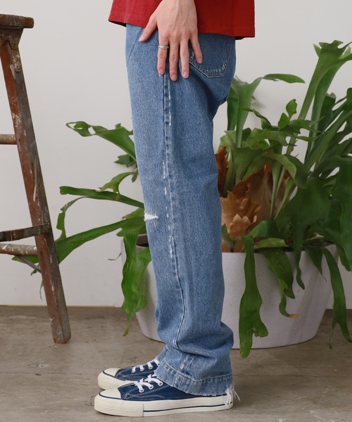 REMI RELIEF(レミレリーフ)の「REMI RELIEF/レミレリーフ 14OZ DENIM 5Pkt パンツ(リペア)デニムパンツ(デニムパンツ・メンズ・ブルー・L/M)」の16枚目の写真