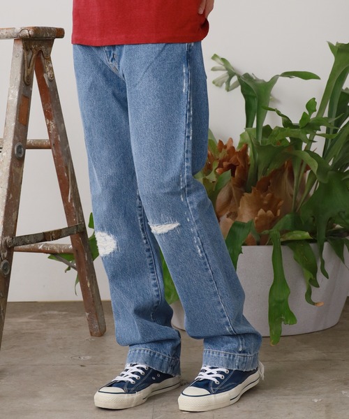 REMI RELIEF(レミレリーフ)の「REMI RELIEF/レミレリーフ 14OZ DENIM 5Pkt パンツ(リペア)デニムパンツ(デニムパンツ・メンズ・ブルー・L/M)」の11枚目の写真