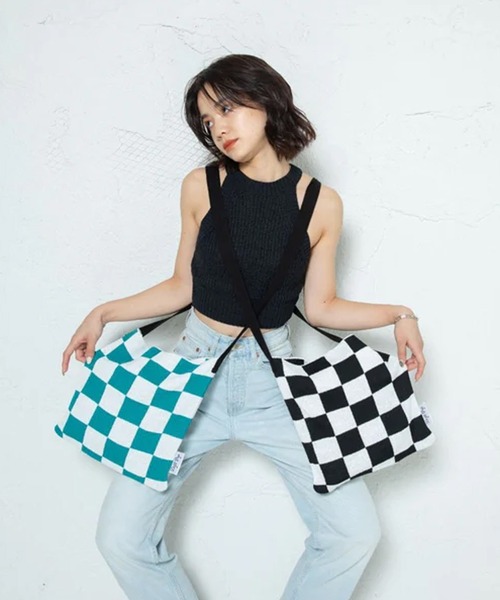 ROOPTOKYO(ループトウキョウ)の「Dept Pop/デプトポップ CHECKERED KNIT BAG ショルダーバッグ 秋物 秋服 2026年秋冬(ショルダーバッグ・レディース・グリーン/ブラック・FREE)」の12枚目の写真