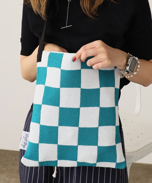 ROOPTOKYO(ループトウキョウ)の「Dept Pop/デプトポップ CHECKERED KNIT BAG ショルダーバッグ 秋物 秋服 2026年秋冬(ショルダーバッグ・レディース・グリーン/ブラック・FREE)」の22枚目の写真